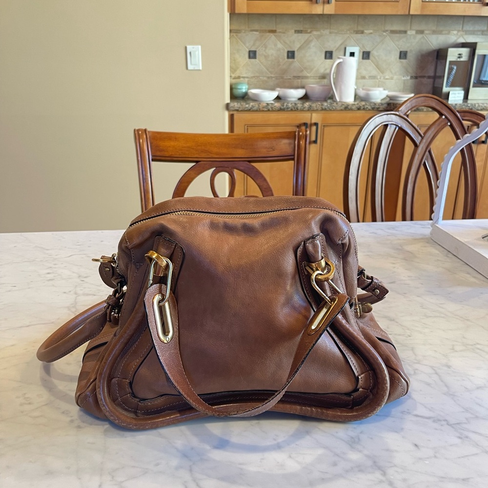 VINTAGE Chloe Paraty Bag Brown Leather